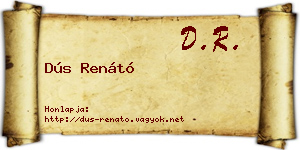 Dús Renátó névjegykártya